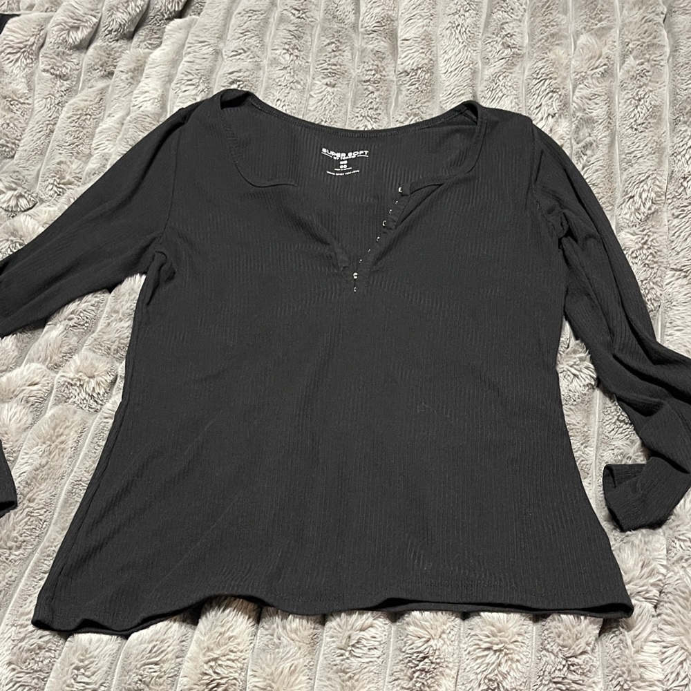 Torrid Black Long Sleeve Blouse